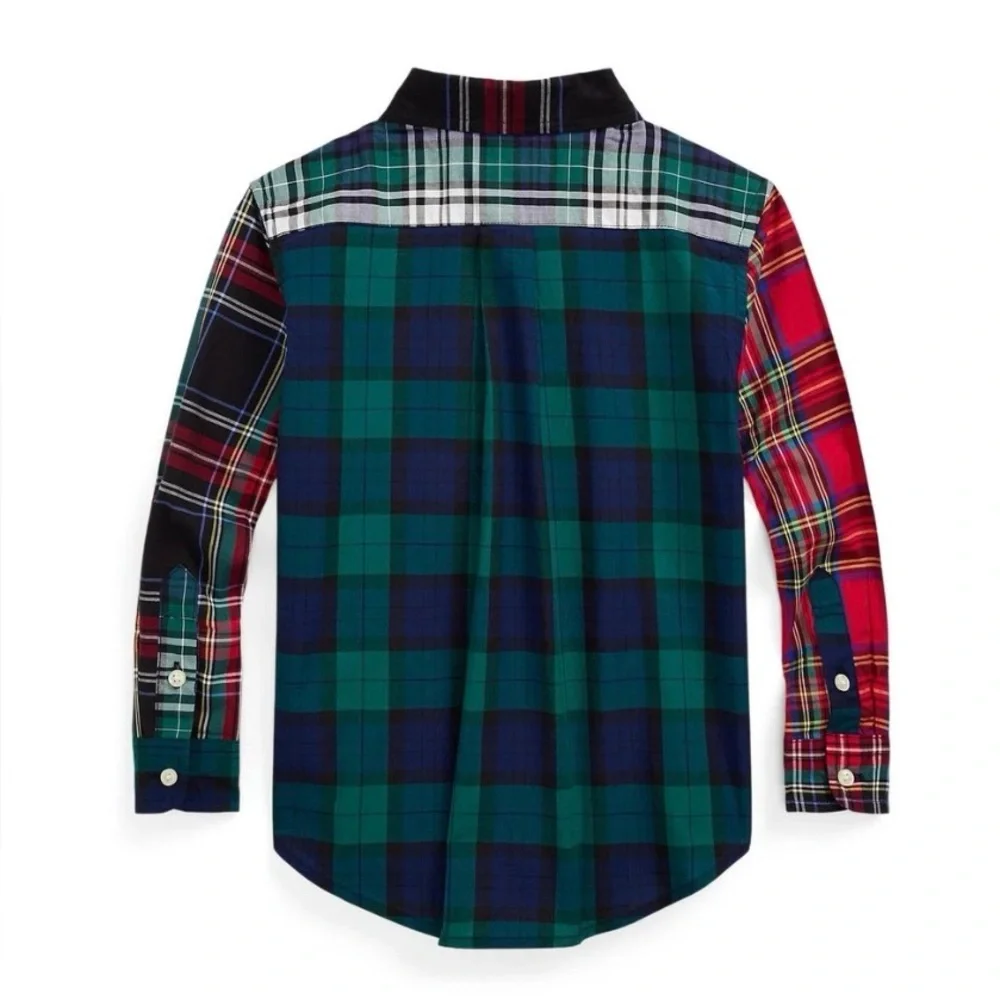 Ralph Lauren boys mixed plaid button down shirt size 9 months holiday classic